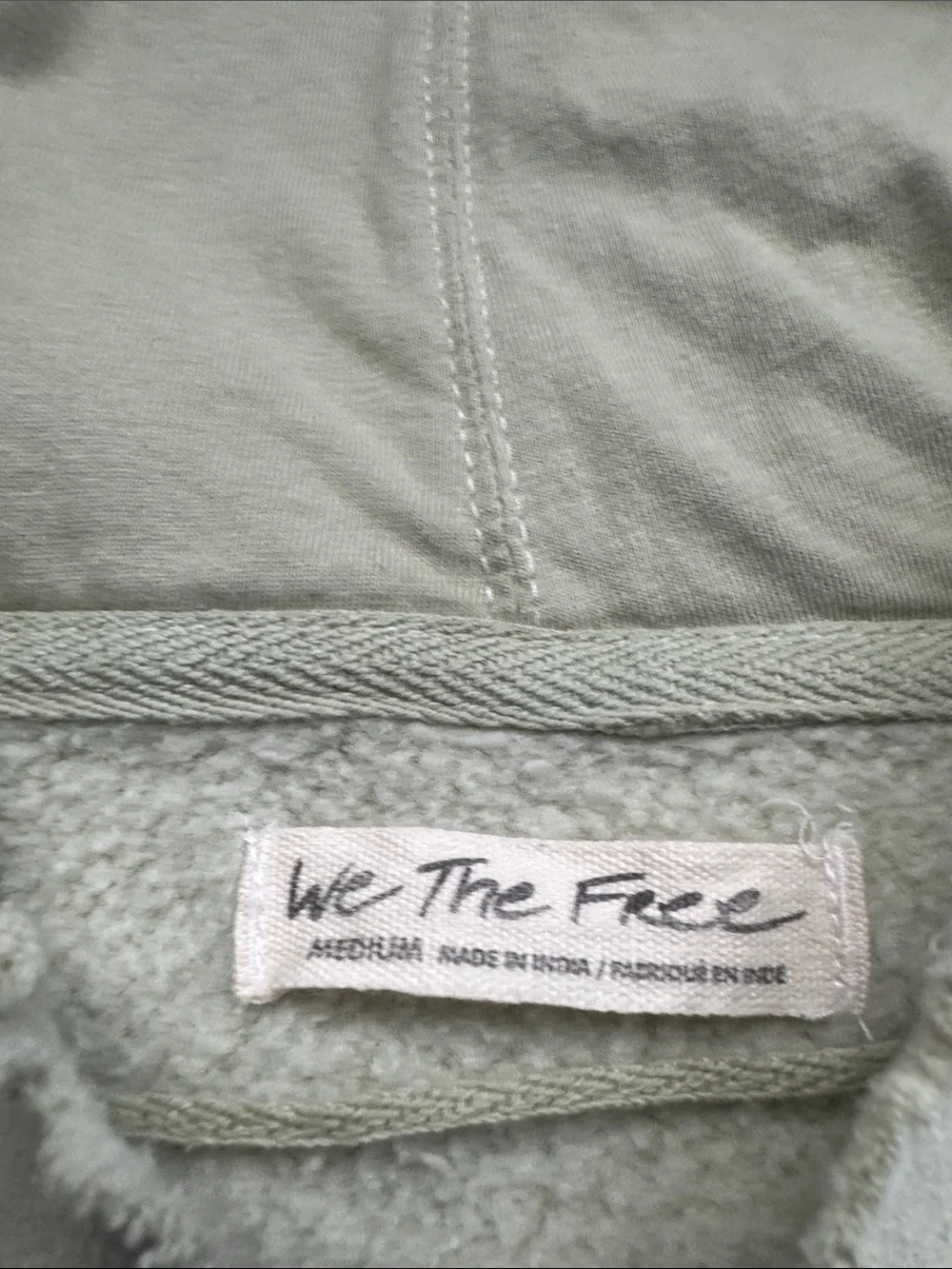 Free People Mint Green Oversized Floral Embroidered Hoodie
